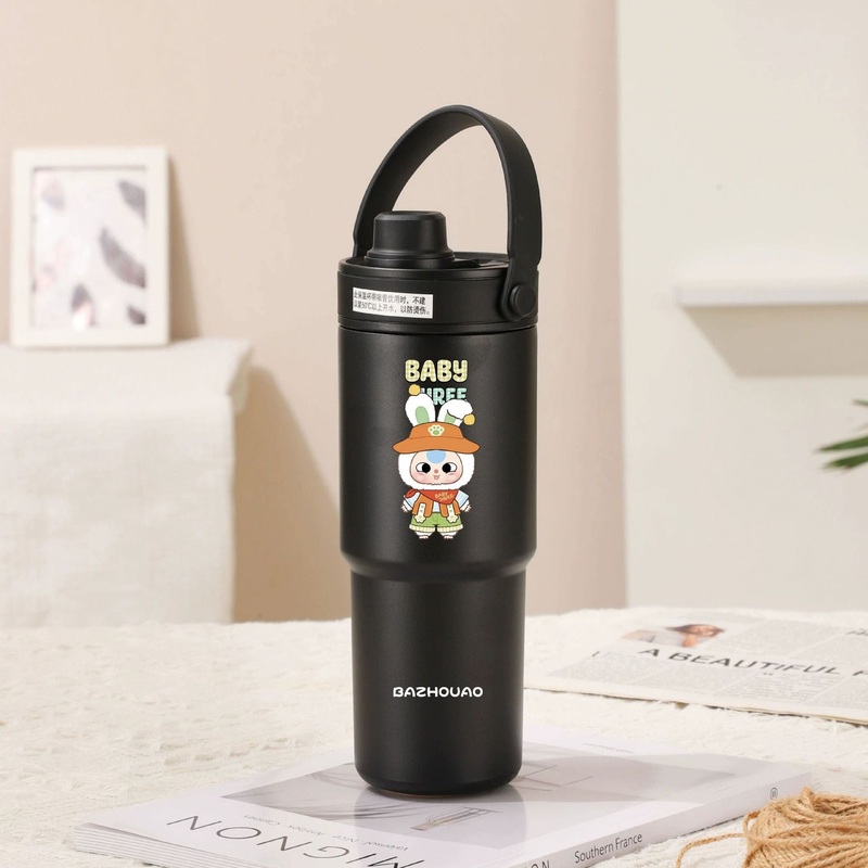 Black – Baby 3 30oz Ceramic-Lined Insulated Tumbler with Handle, 735ml Stainless Steel Travel Mug