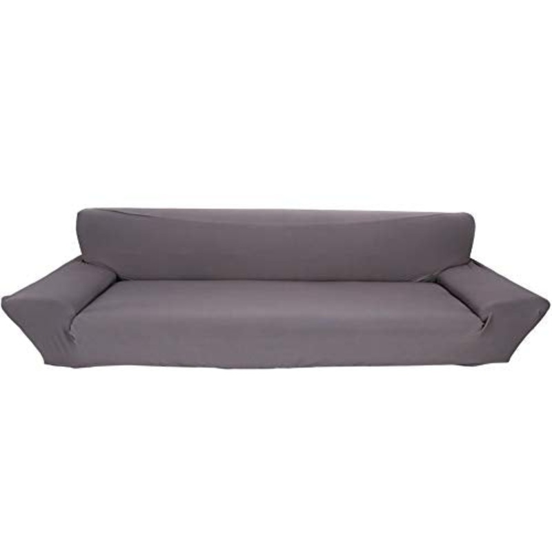 Copridivano A 4 Posti Lounge, Tratto Pieno Fodera Elastico, 7 Colori Solidi Opzione ( Colore : Grey )