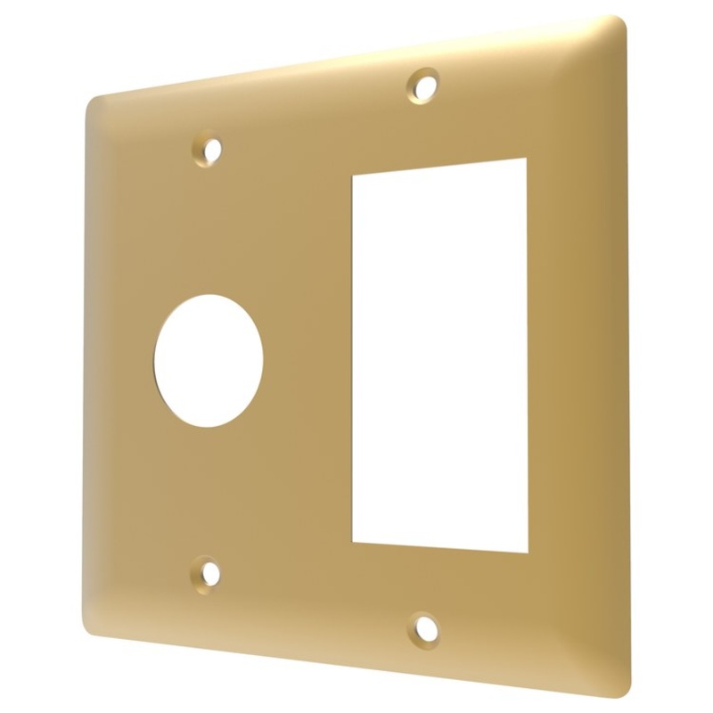 Faceplate Double Gang 304 Stainless Steel Satin Brass for Towel Warmers