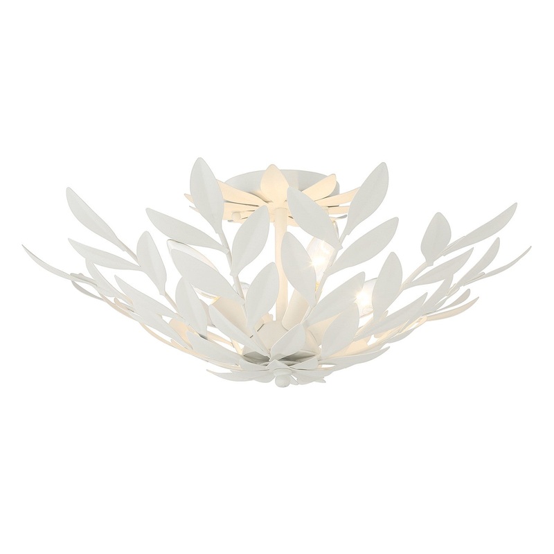Four Light Semi Flush Mount from the Broche Collection in Matte White Finish by Crystorama