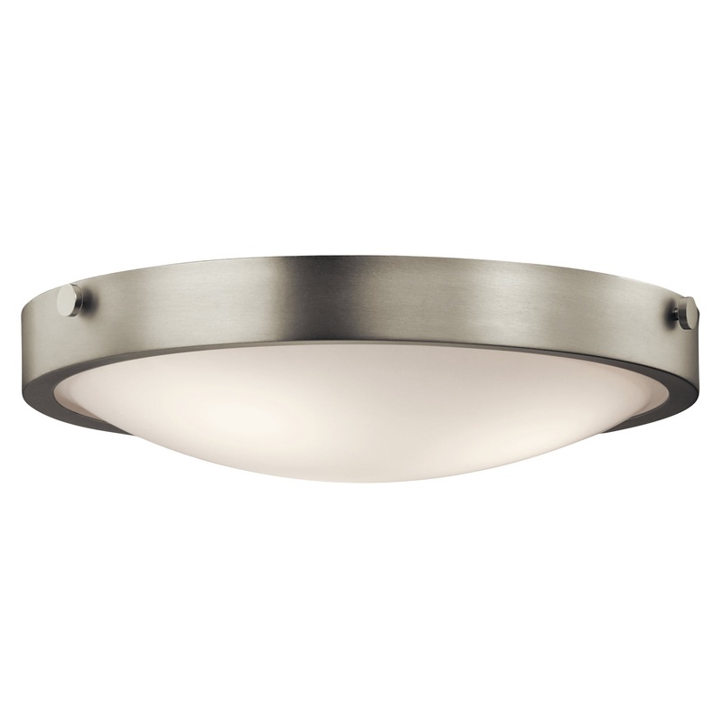 Kichler 42275NI Three Light Flush Mount, Brushed Nickel
