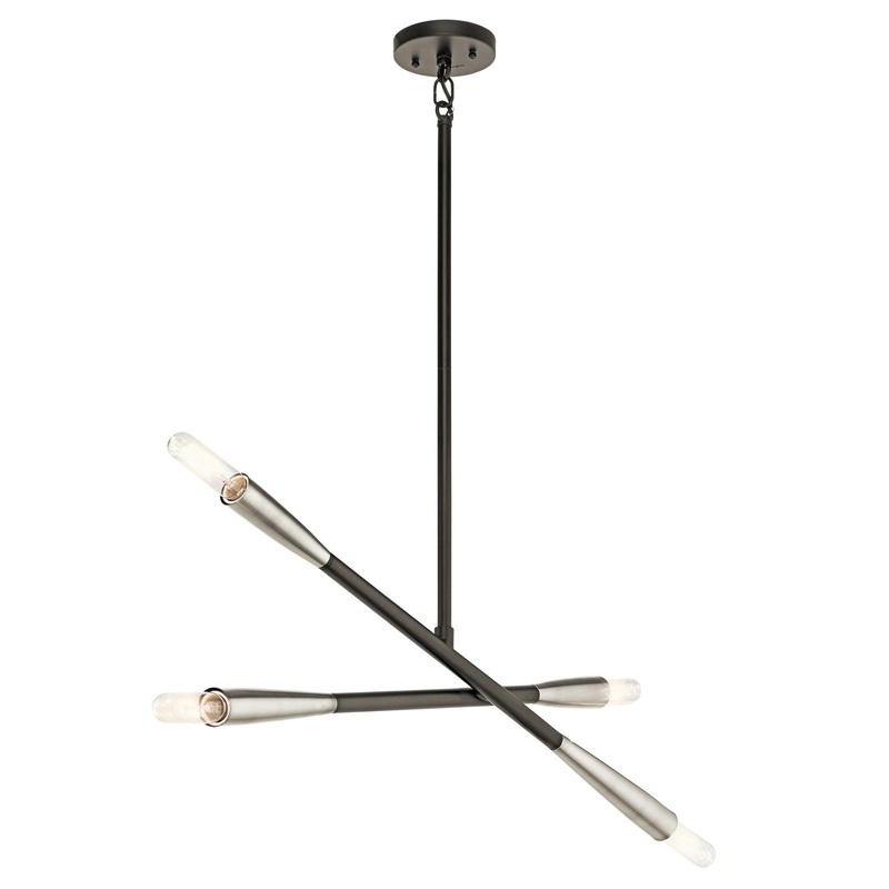 Kichler 43794BK Four Light Chandelier, Black