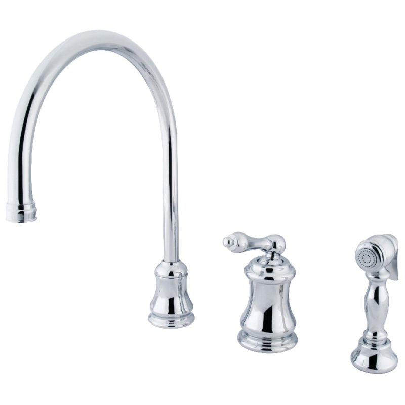 Kingston Brass KS3811ALBS Widespread Kitchen Faucet, Polished Chrome