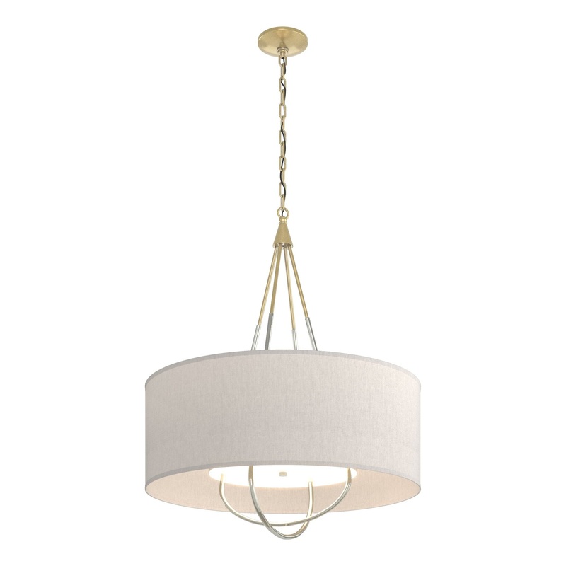 Loop Pendant Modern Brass Sterling Flax Shade (SE)