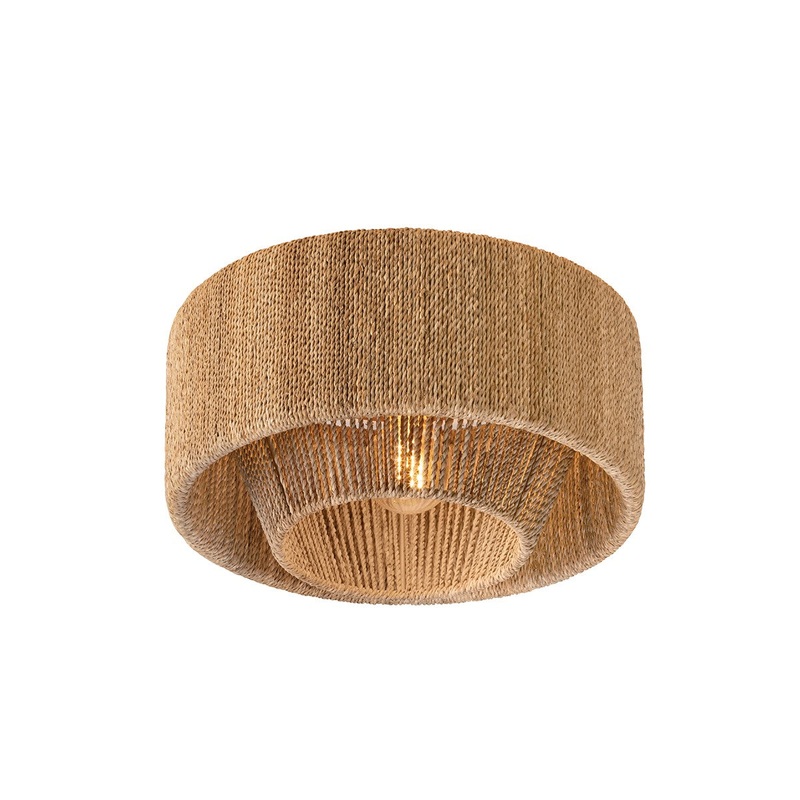 One Light Flush Mount from the Coe Collection in Vintage Gold Leaf Finish by Troy Lighting
