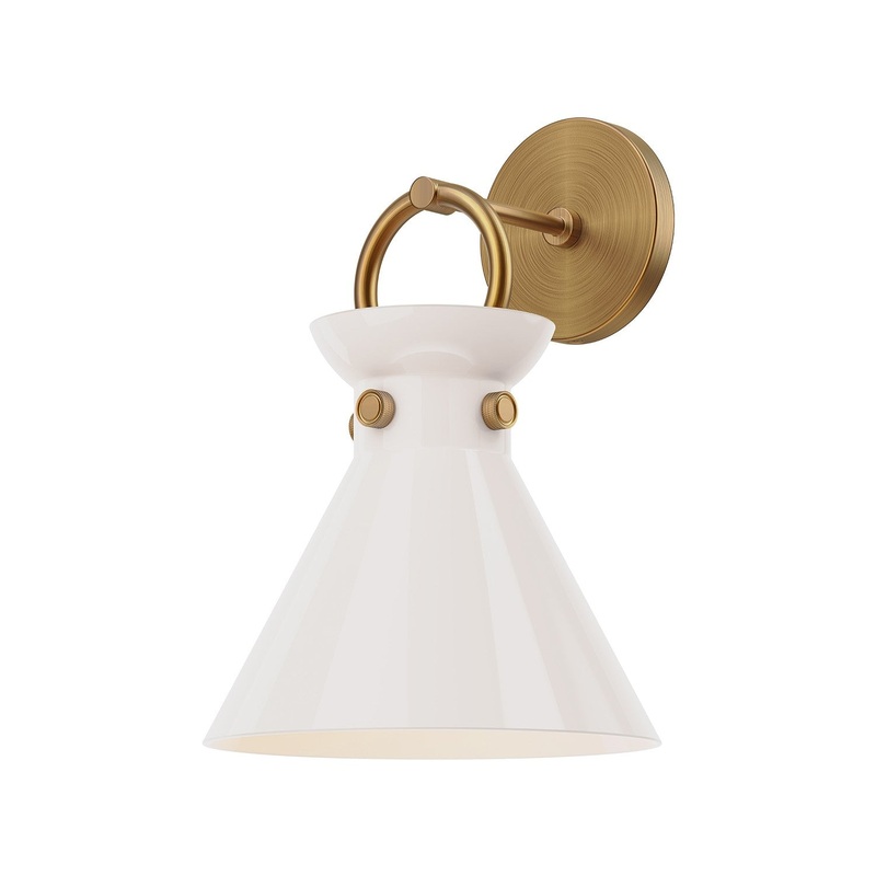 One Light Wall Sconce from the Emerson Collection in Aged Gold Finish by Alora