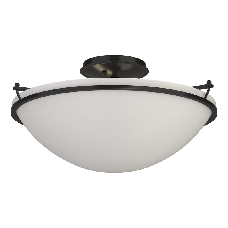 Plain Large Semi-Flush Black Opal Glass (GG)