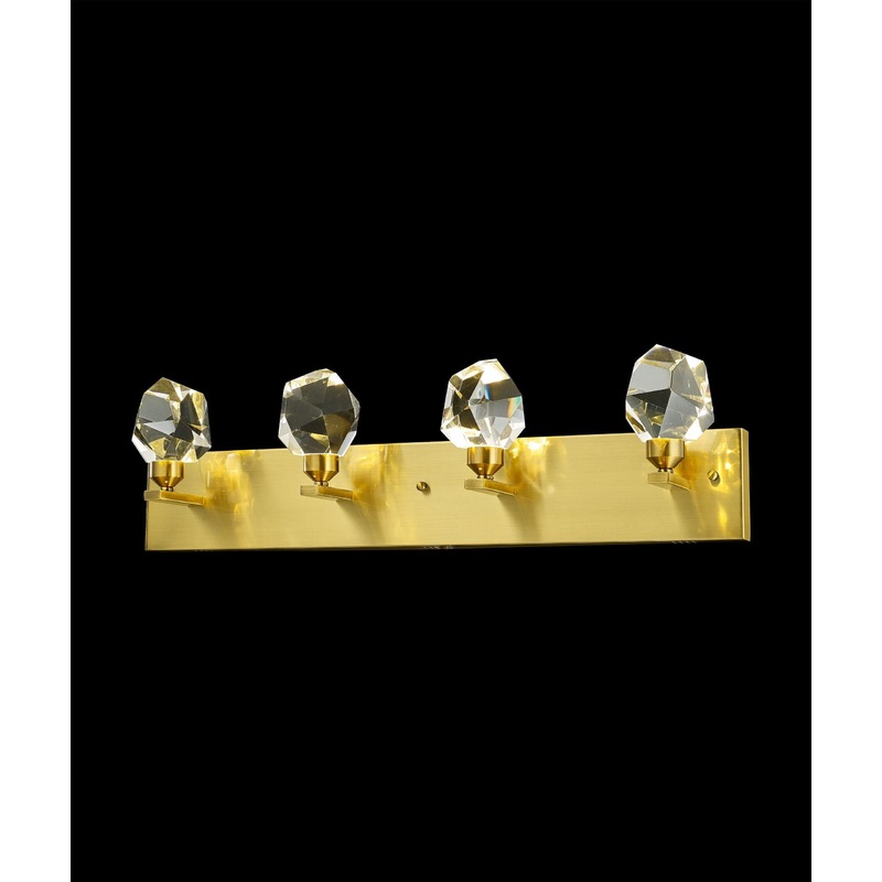Rock Crystal 4-Light Wall Sconce Antique Brass