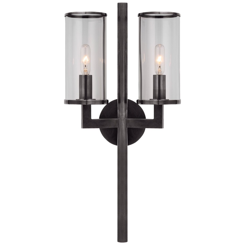Two Light Wall Sconce from the Liaison Collection in Bronze Finish by Visual Comfort Signature