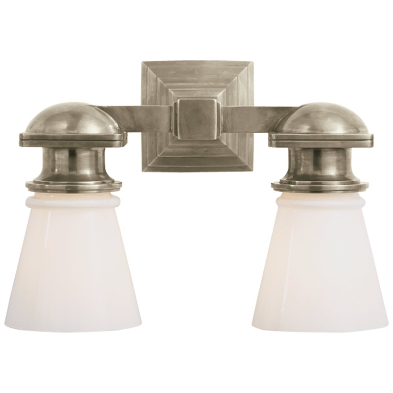 Two Light Wall Sconce from the Ny Subway Collection in Antique Nickel Finish by Visual Comfort Signature