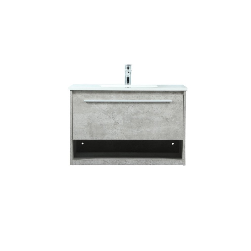Vanity Sink Set from the Roman Collection in Concrete Grey Finish by Elegant Lighting