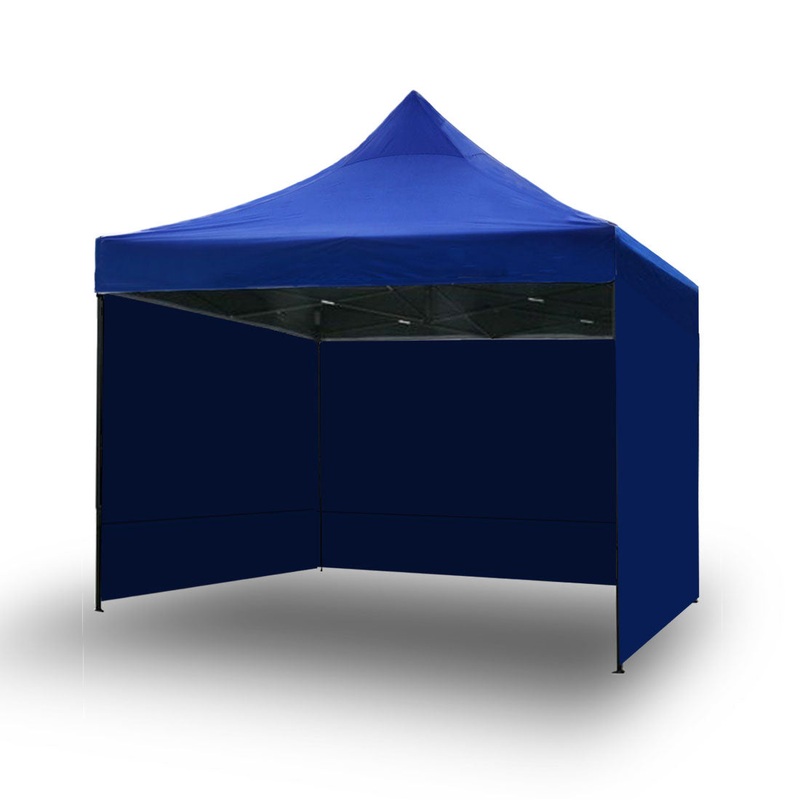 3x3m Pop Up Gazebo Outdoor Tent Folding Marquee Party Camping Market Canopy w/ Side Wall – blue