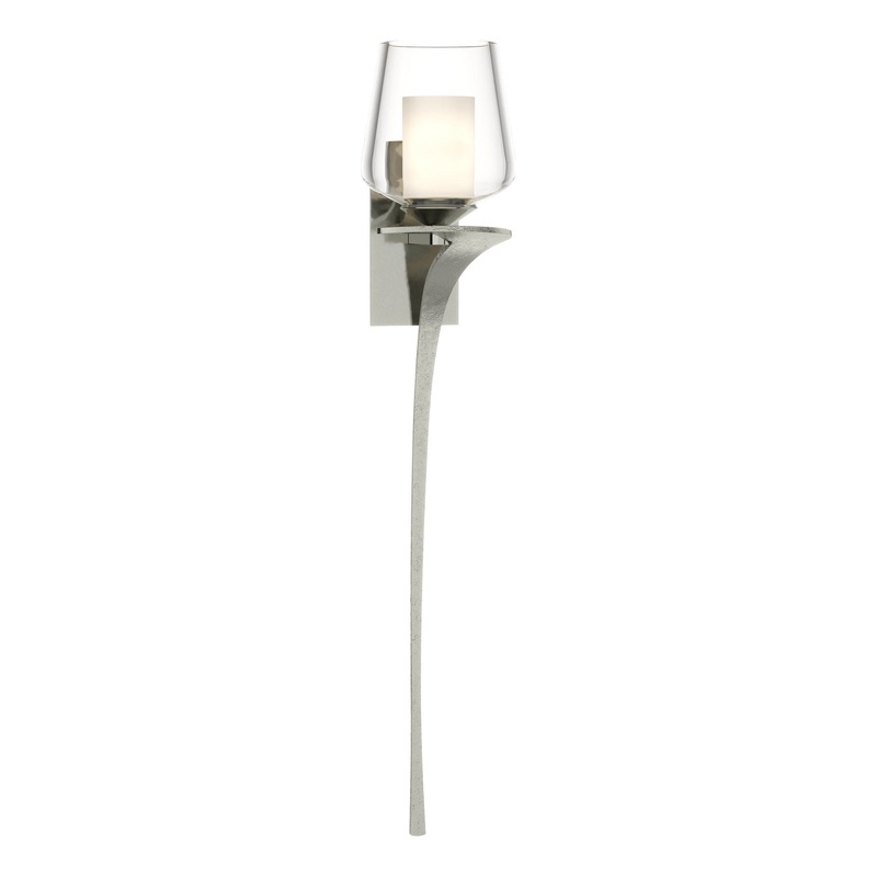 Antasia Double Glass 1-Light Sconce Sterling Right