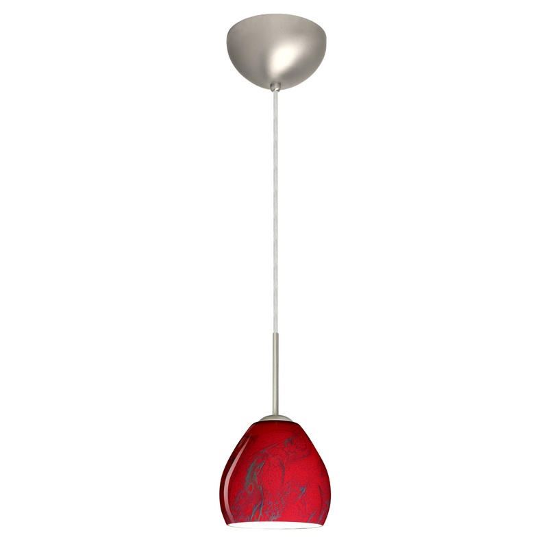 Besa 1BC-4122MA-LED-SN Bolla One Light Pendant Satin Nickel