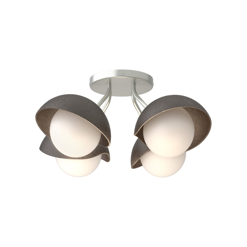 Brooklyn 4-Light Single Shade Semi-Flush Vintage Platinum Oil Rubbed Bronze