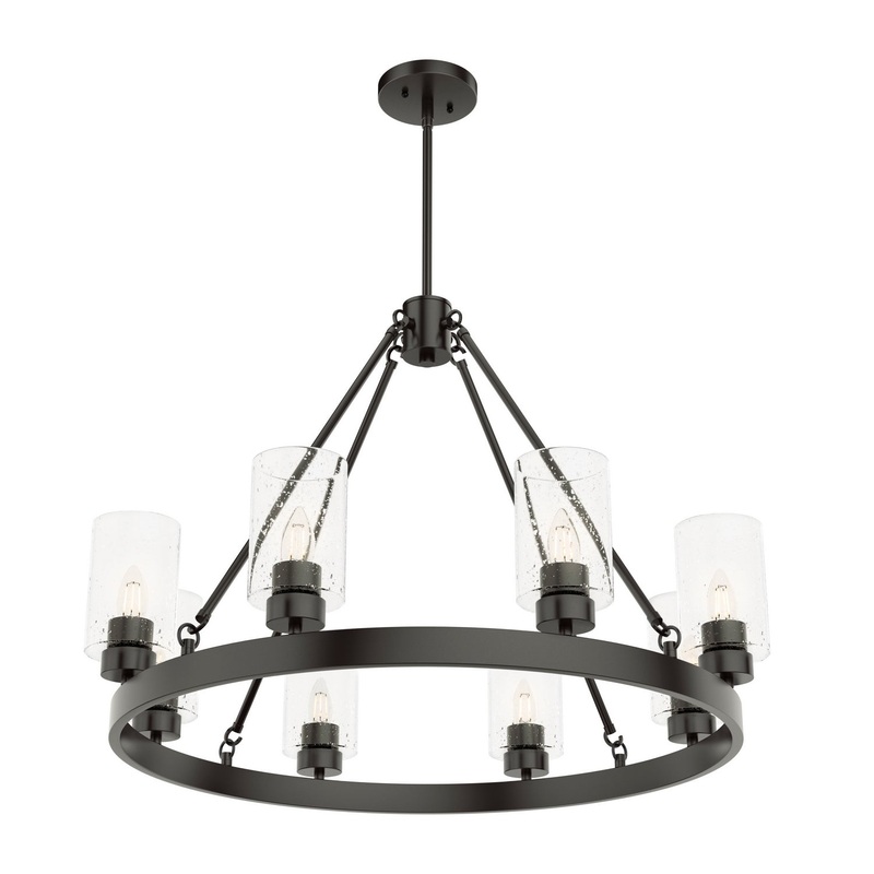 Eight Light Chandelier from the Hartland Collection in Noble Bronze Finish by Hunter