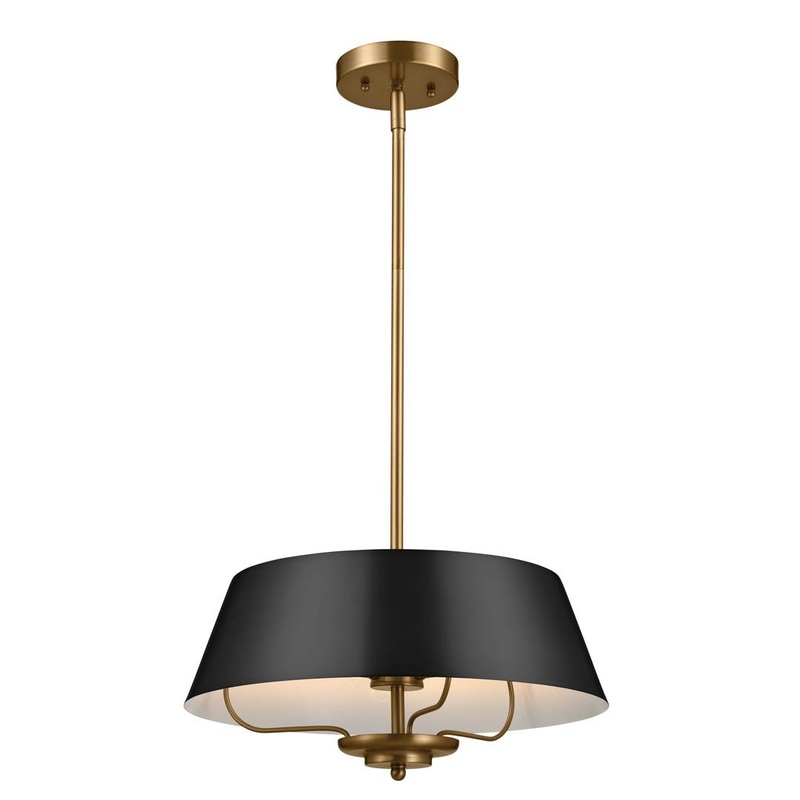 Kichler 52542BK Three Light Pendant/Semi Flush, Black