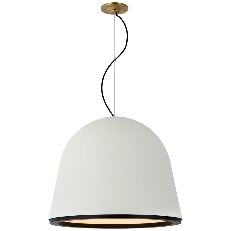LED Pendant from the Murphy Collection in Plaster White And Matte Black Finish by Visual Comfort Signature