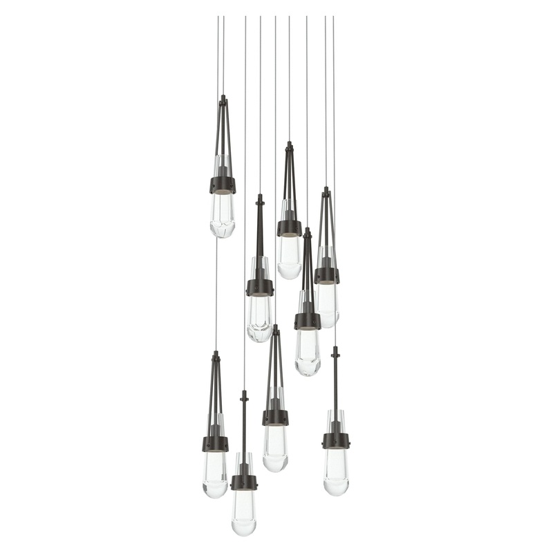 Link 9-Light Clear Glass Pendant Oil Rubbed Bronze