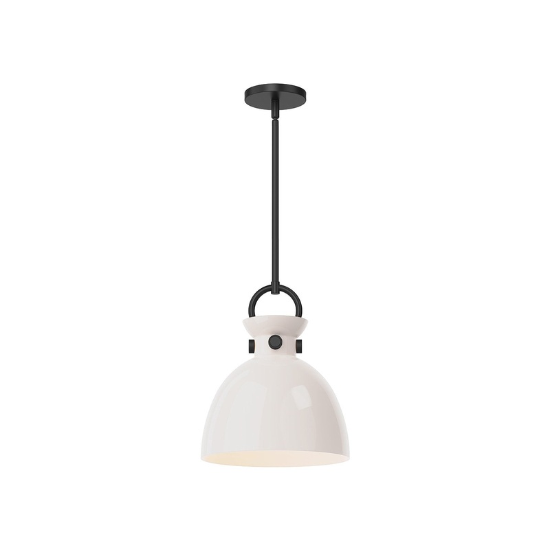 One Light Pendant from the Waldo Collection in Matte Black Finish by Alora