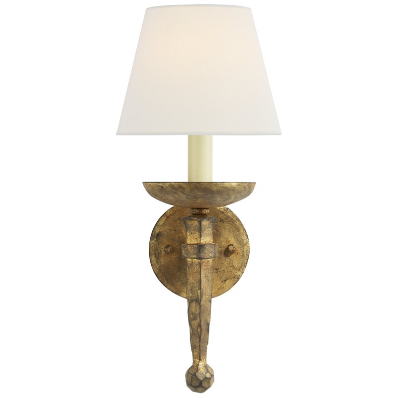 One Light Wall Sconce from the Iron Torch Collection in Gilded Iron Finish by Visual Comfort Signature