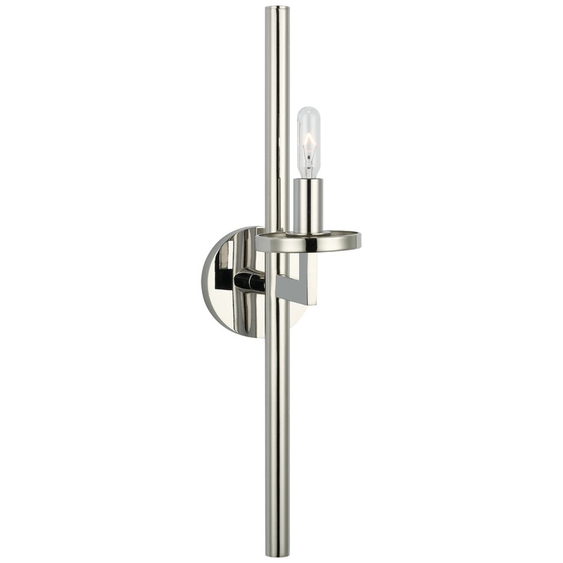 One Light Wall Sconce from the Liaison Collection in Polished Nickel Finish by Visual Comfort Signature