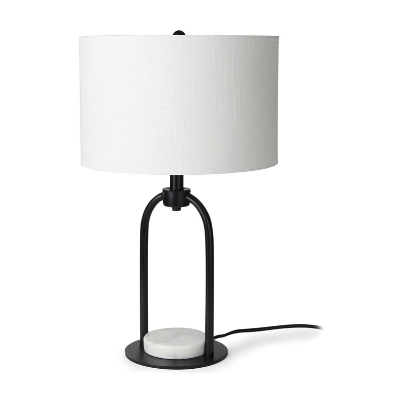 Sarah Table Lamp Black Metal | White Shade