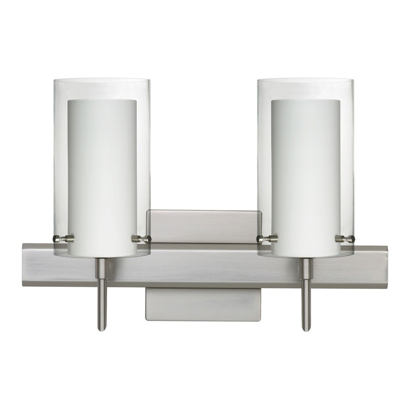 Two Light Wall Sconce from the Pahu Collection in Satin Nickel Finish by Besa