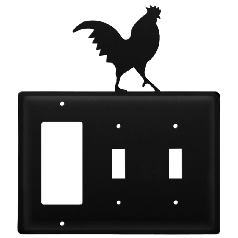 Village Wrought Iron EGSS-1 Triple Rooster Single GFI and Double Switch Cover CUSTOM Product
