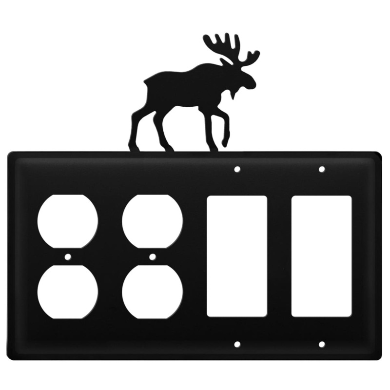 Village Wrought Iron EOOGG-19 Quad Moose Double Outlet and Double GFI Cover CUSTOM Product