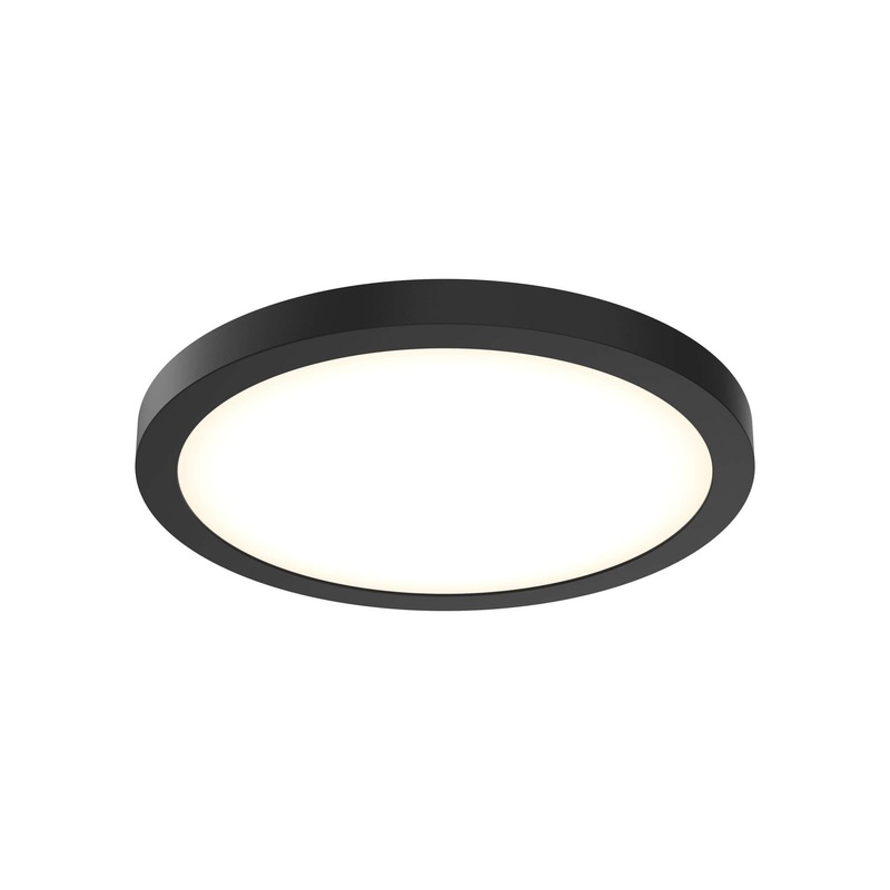 14″ Round Indoor/Outdoor LED Flush Mount Black 120/277/347V | 0-10V Dimming