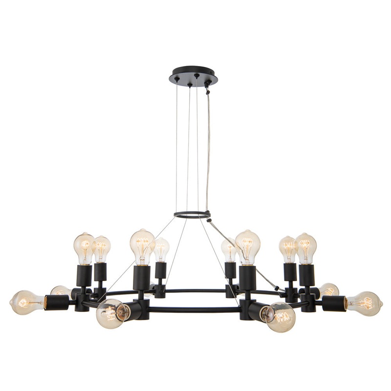 16 Light Chandelier from the Union Collection in Matte Black Finish by Kalco