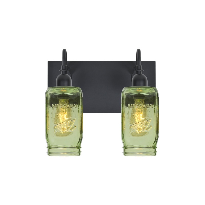 Besa 2WG-MILO4GR-EDIL-BK Milo Two Light Wall Sconce Black
