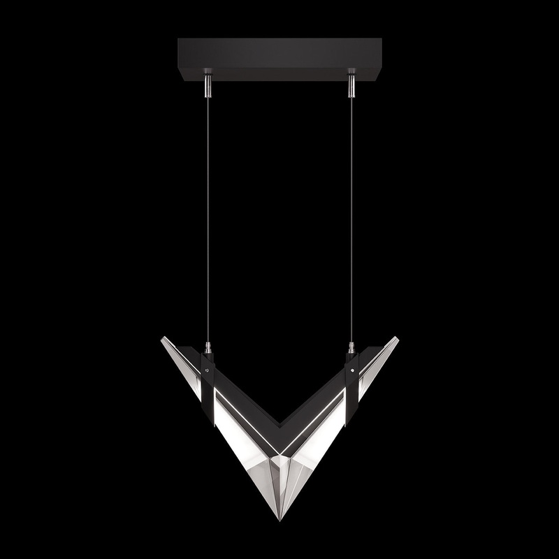 Blade 13.375″W Linear Pendant Black/Dark Walnut