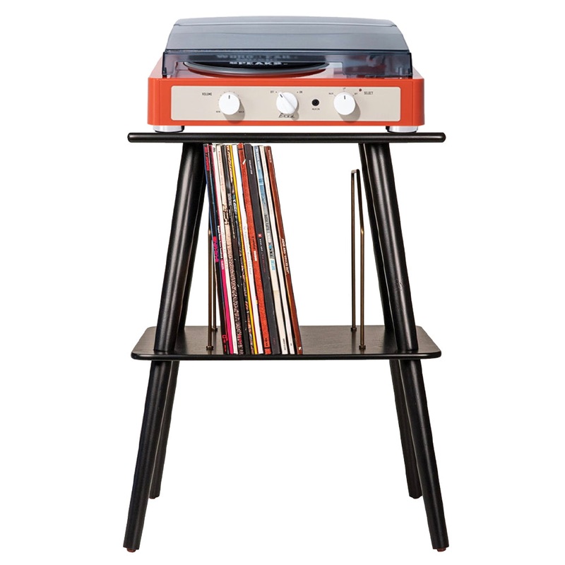Gadhouse Brad MKII Record Player – Tangerine + Entertainment Stand Bundle – Black