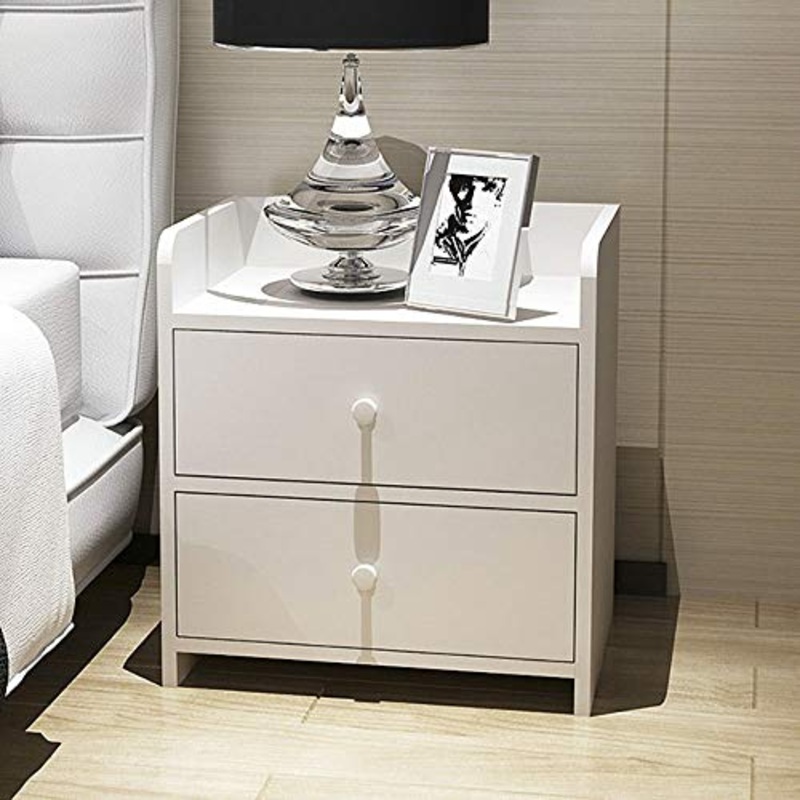Heqianqian comodino moderno creativo minimalista comodino comodino piccolo armadietto portaoggetti 35 x 38 x 45 cm facile installazione, Legno, bianco, taglia unica