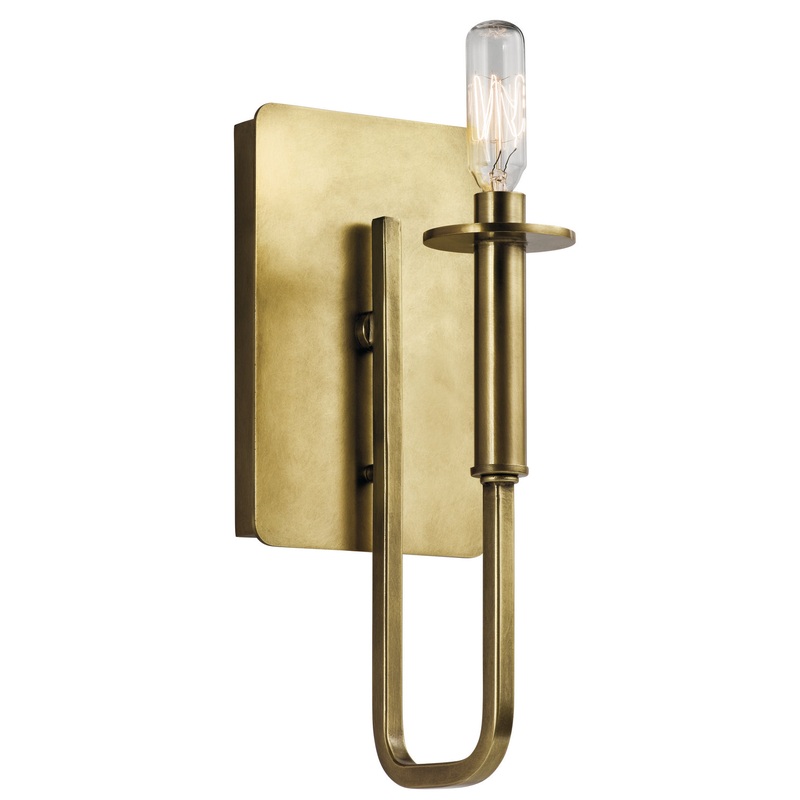 Kichler 43363NBR One Light Wall Sconce, Natural Brass