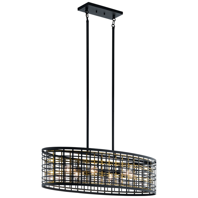 Kichler 44077BK Six Light Chandelier, Black