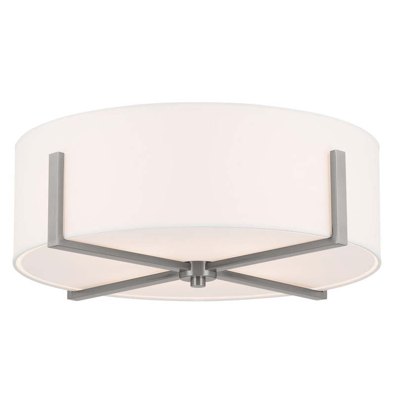 Kichler 52594CLP Four Light Flush Mount, Classic Pewter