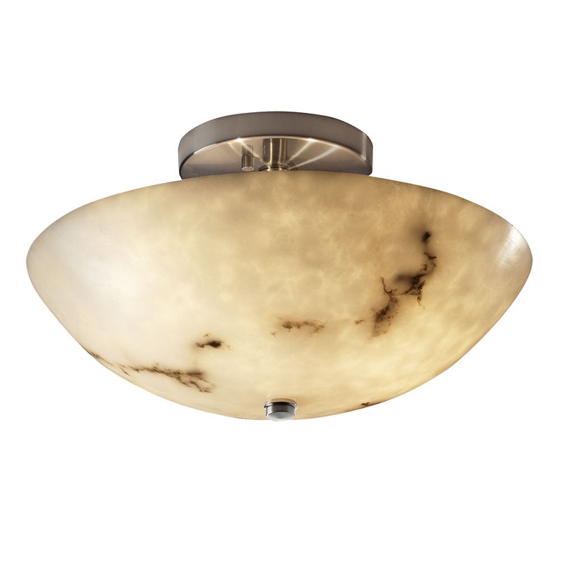 LED Semi-Flush Mount from the LumenAria Collection in Brushed Nickel Finish by Justice Designs