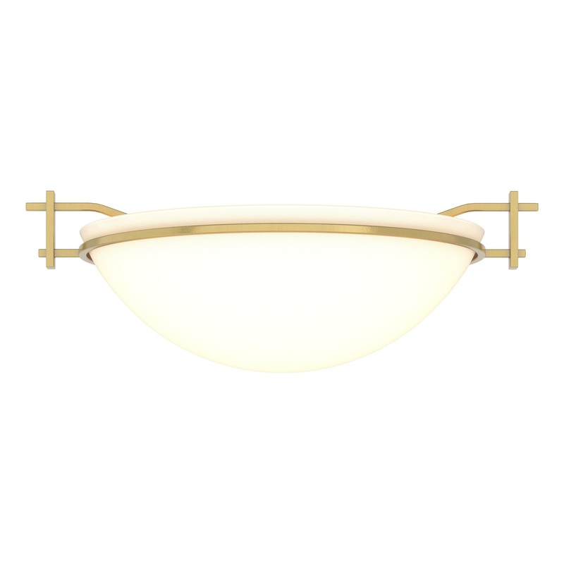 Moonband Semi-Flush Modern Brass Opal Glass (GG)
