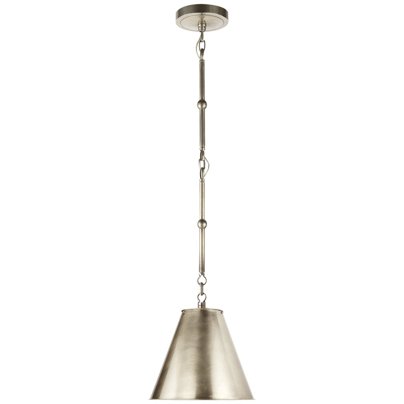 One Light Pendant from the Goodman Collection in Antique Nickel Finish by Visual Comfort Signature