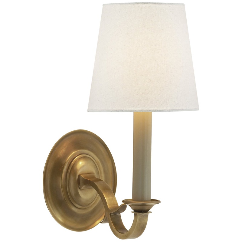 One Light Wall Sconce from the Channing Collection in Hand-Rubbed Antique Brass Finish by Visual Comfort Signature