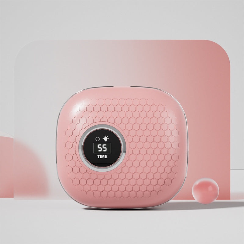 Pink Portable Ultrasonic Contact Lens Cleaner – Automatic Electric Cleaning Case with LED Makeup Mirror, USB Rechargeable for Travel & Home