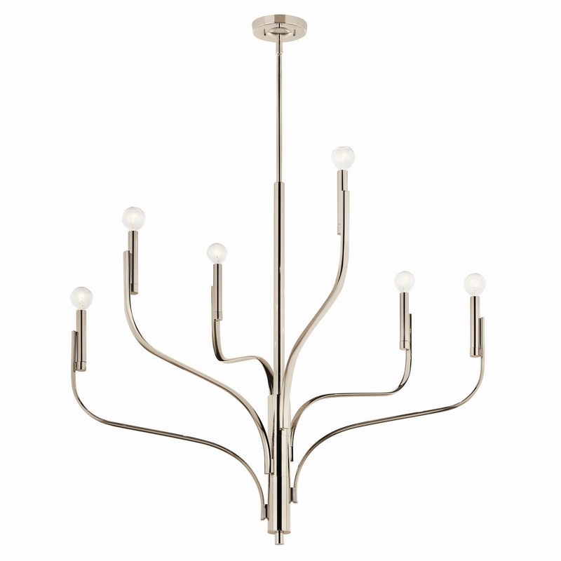 Six Light Chandelier from the Livadia Collection in Polished Nickel Finish by Kichler