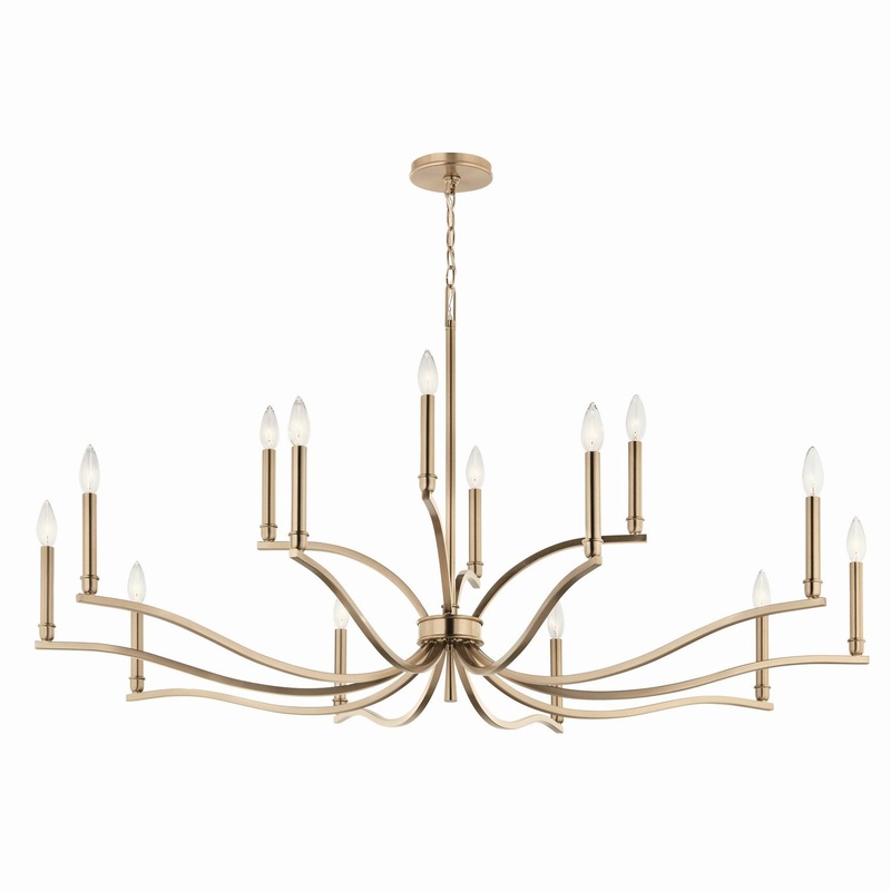 14 Light Chandelier from the Malene Collection in Champagne Bronze Finish by Kichler