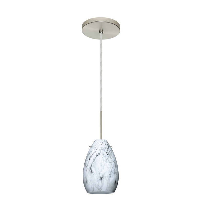 Besa 1BT-1713MG-HAL-SN Pera One Light Pendant Satin Nickel (Discontinued)