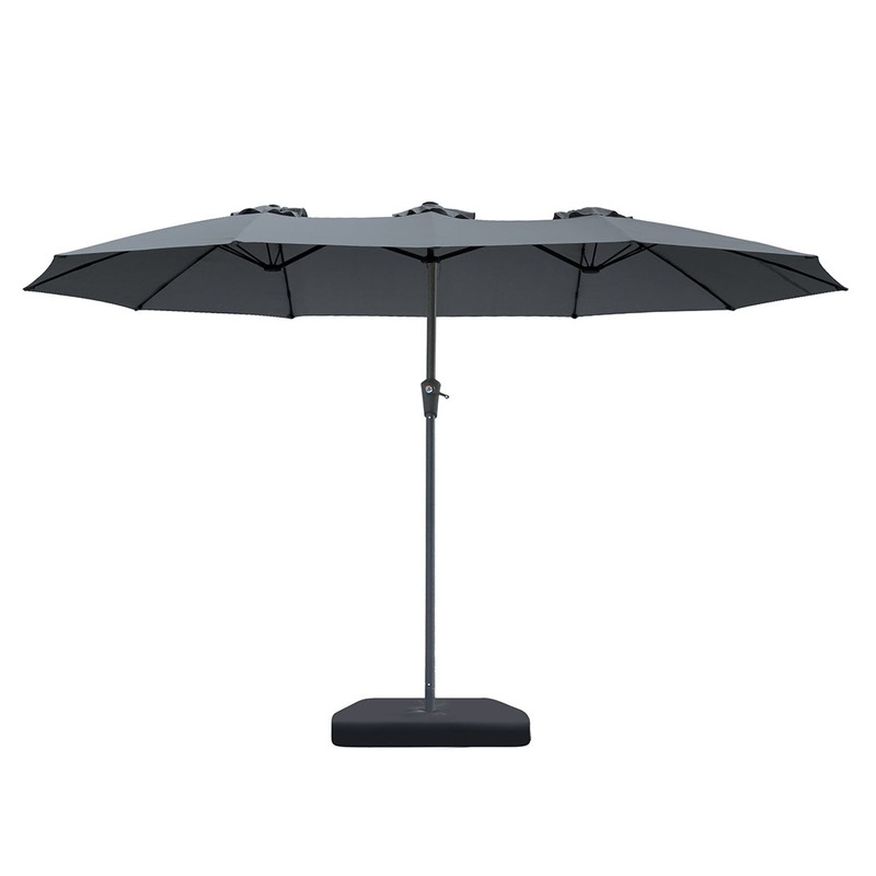 Centra 4M Double-sided Patio Umbrella Outdoor Umbrella Base Stand Grey