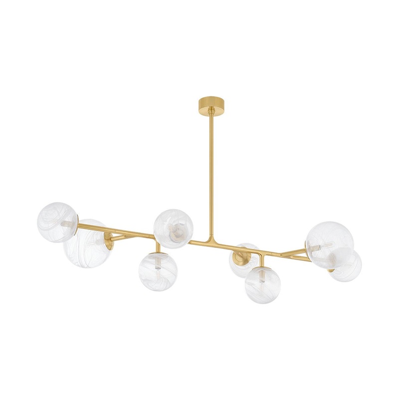 Corbett Lighting 488-08-VPB Glasgow Eight Light Linear Pendant Vintage Polished Brass