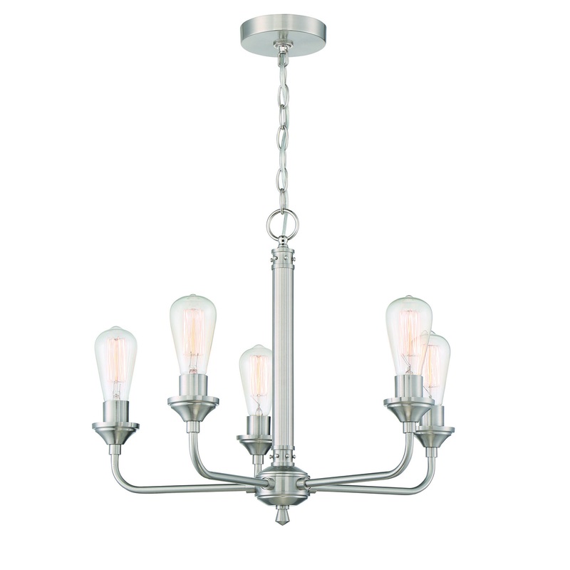 Craftmade 53025-BNK Bridgestone Five Light Chandelier Brushed Polished Nickel (Discontinued)